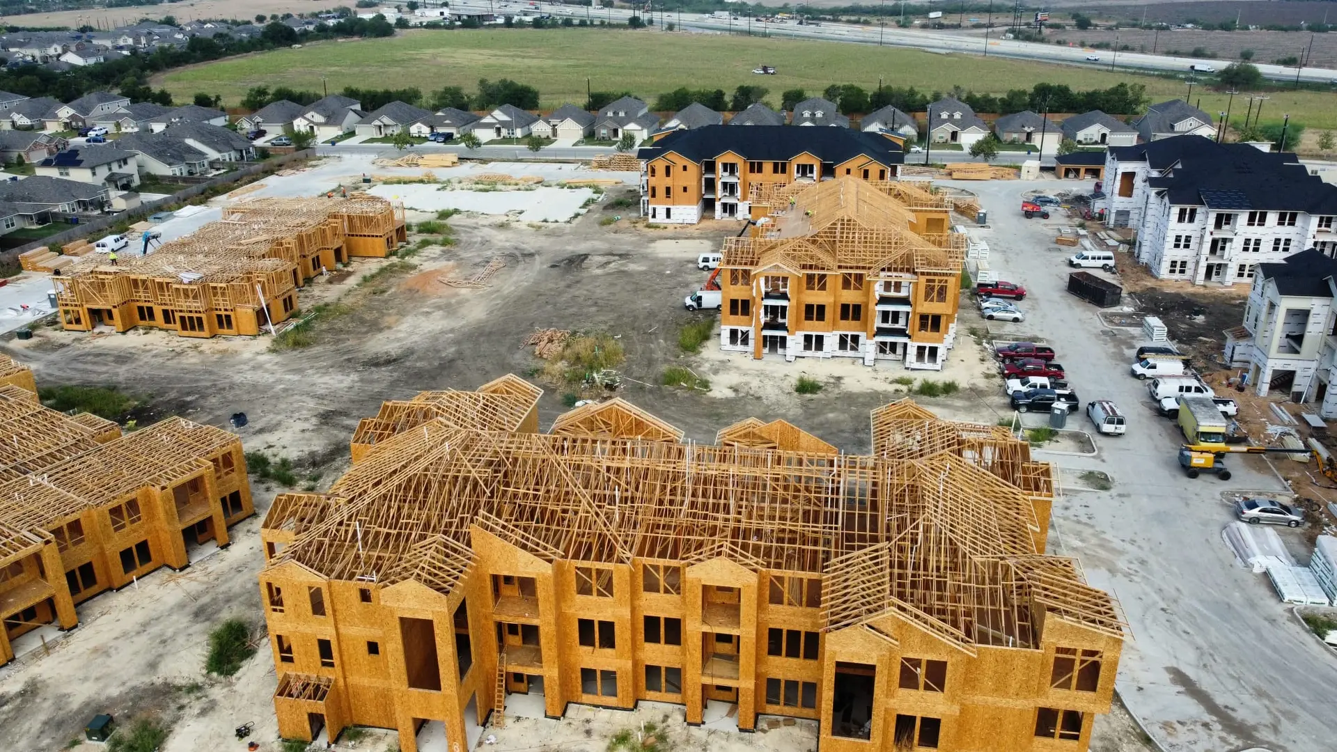 Apartment complex wood framing in San Marcos, TX
