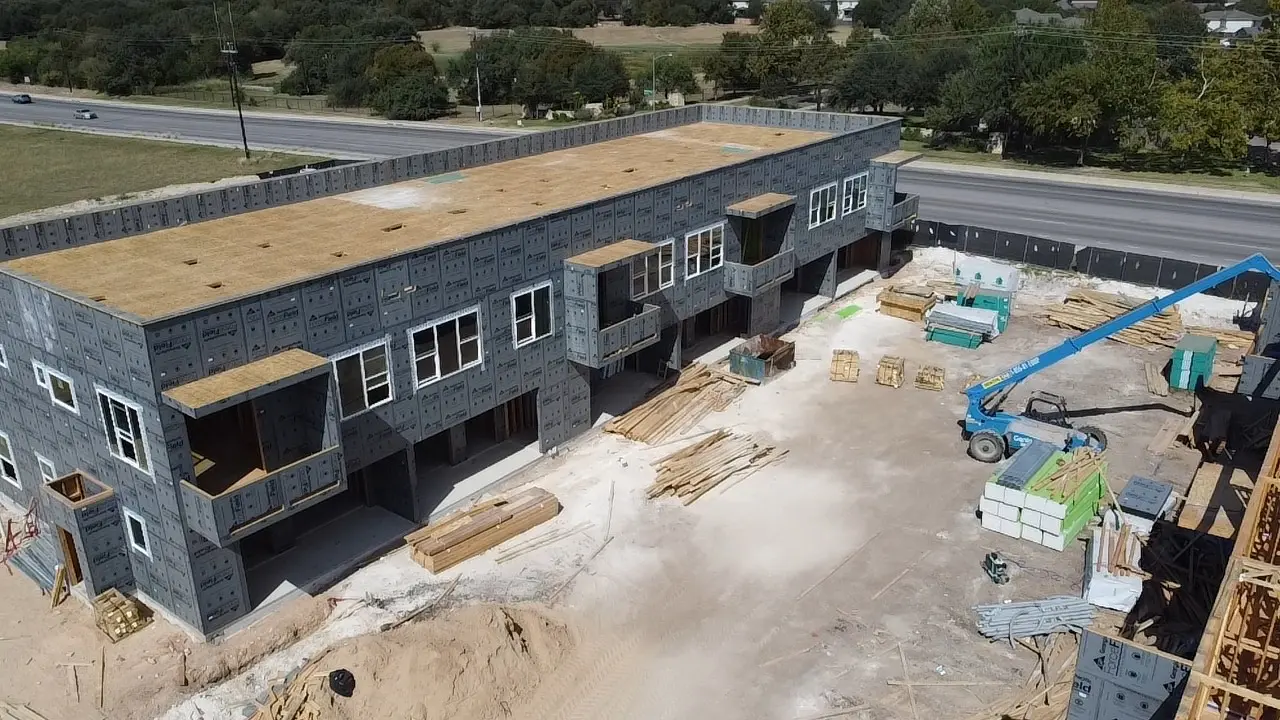 Multi-story apartment framing project in Central Texas